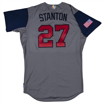 2017 Giancarlo Stanton Game Used WBC Round #1 Team USA Road Jersey (MLB Authenticated) 